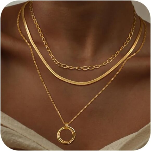 Jewelry - Christmas gift gold Style 12 plated layered necklaces women dainty choker set
